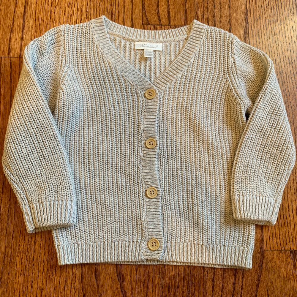 Miniclasix 100% Cotton Cardigan | Gray Grey | 12 months
